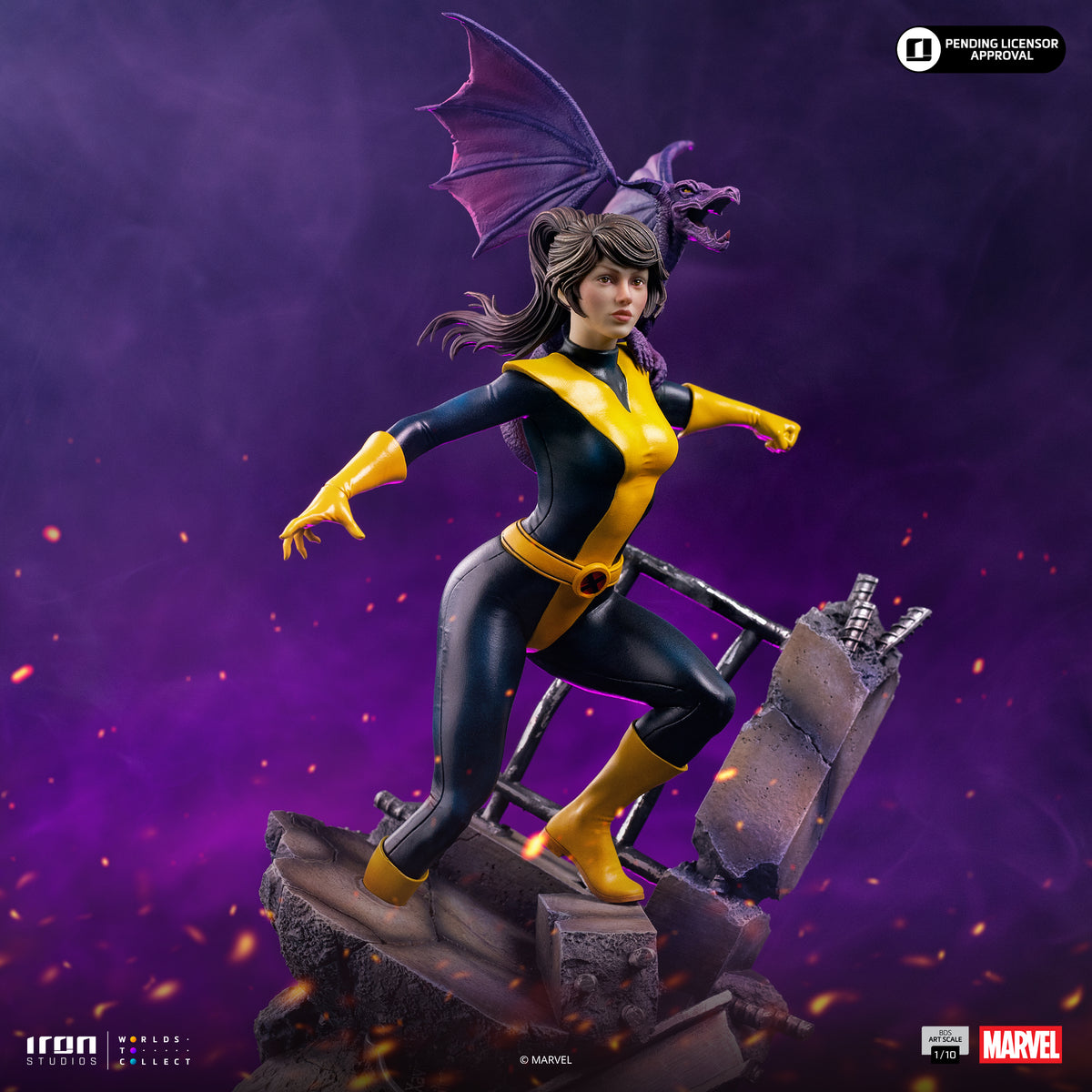 Statue Kitty Pryde & Lockheed X-Men - BDS Art Scale 1/10, Marvel - vue 14