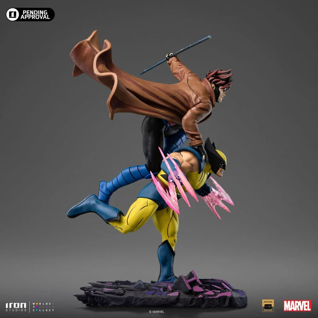 Statue Gambit & Wolverine Deluxe Art Scale 1/10, Marvel vue 3