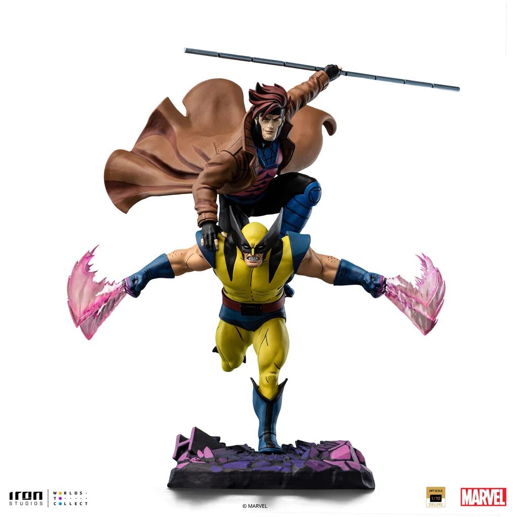Statue Gambit & Wolverine Deluxe Art Scale 1/10, Marvel vue 10